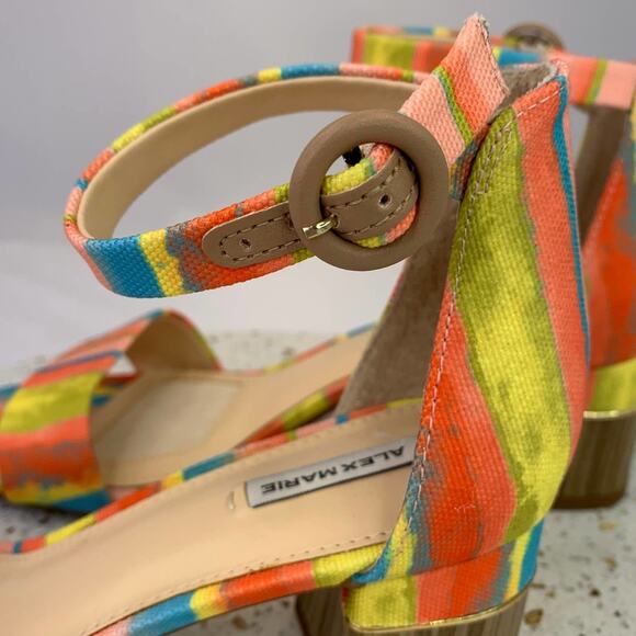 Alex Marie Deltan Style Cork Insert Block Heels Women's size 8.5, melon - Picture 6 of 14